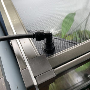 Mount-in-corner misting wedge top view