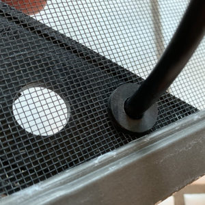 tubing-input grommet with 1/4" tubing inserted