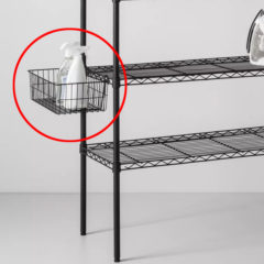 wire basket for shelving systems